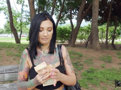 Inked MILF Adel Asanty Gets Wild and Fucks for Cash in Public